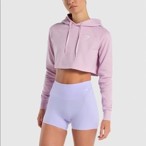 Small Gymshark Womens Cropped Hoodie Light Pink